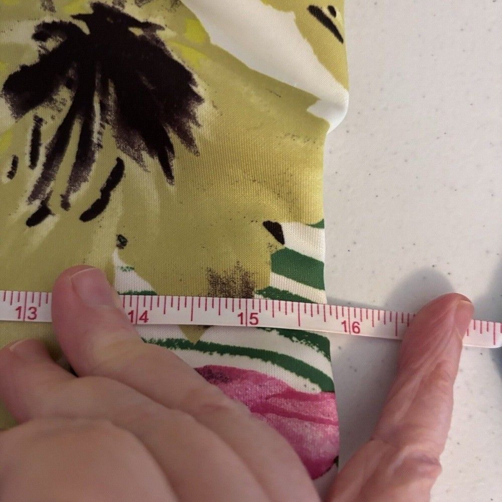 INC International Concepts Tropical Floral Midi Dress - Pink, Yellow, Green - Picture 9 of 9